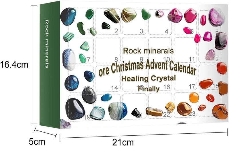 woobles Advent Calendar 2021, 24 Days Christmas Countdown Calendar Rock Mineral Dig Kit Novelty Toy Surprises For Kids With 24 Pcs Gemstones, Healing Crystal Advent Calendar Kids - Image 2